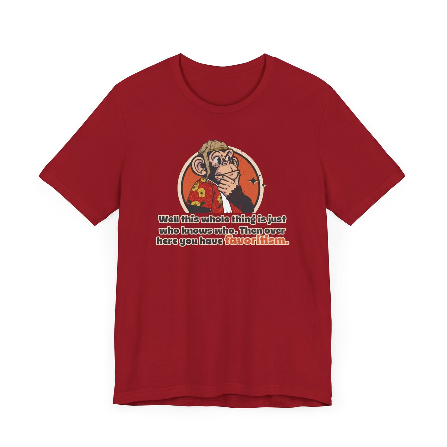 “Then over here you have favoritism” Throwback Jack Vintage Movie Quote Graphic Tee Raising Arizona red