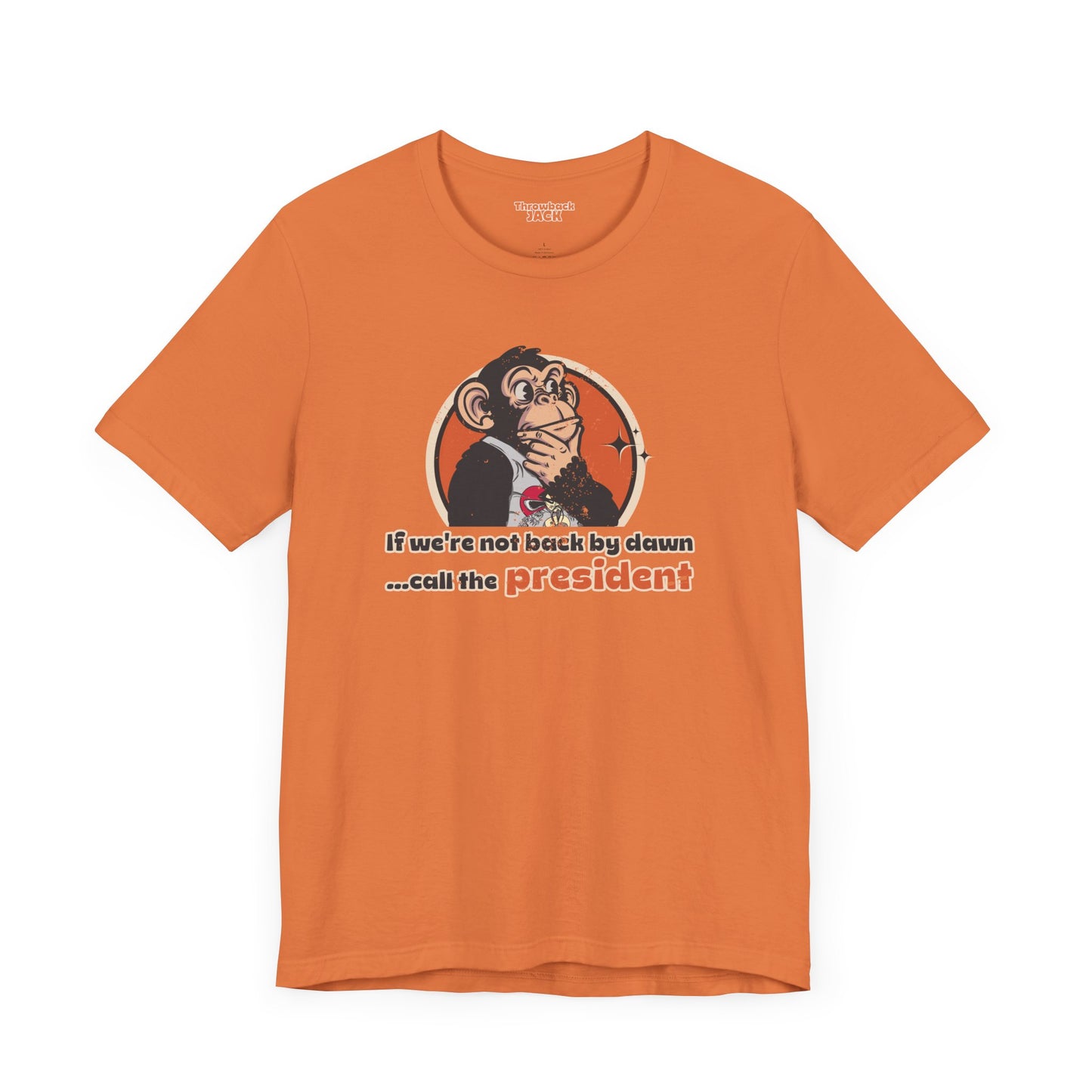 Call the President Throwback Jack Graphic Tee Inspired by Big Trouble in Little China orange