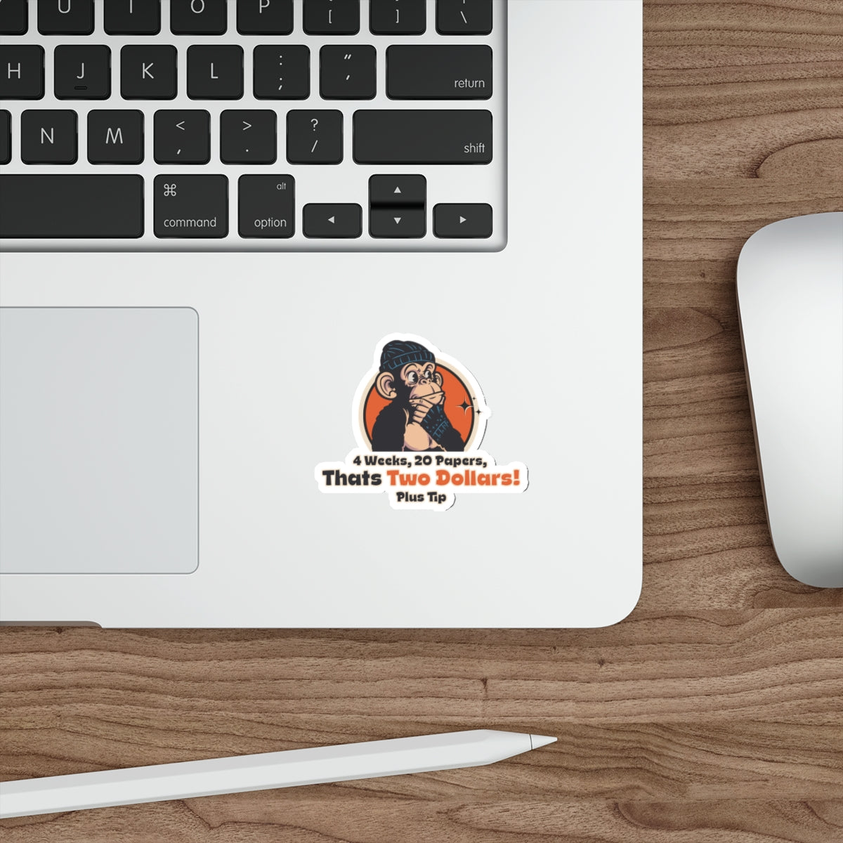 “Four Weeks, Twenty Papers” Throwback Jack Sticker Better Off Dead l laptop