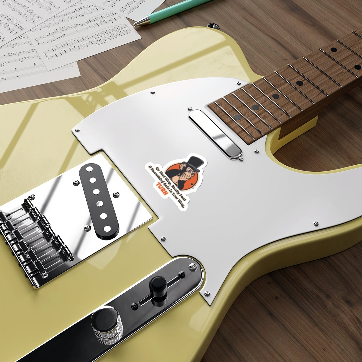“Go That Way, Really Fast” Throwback Jack Sticker Better Off Dead L guitar