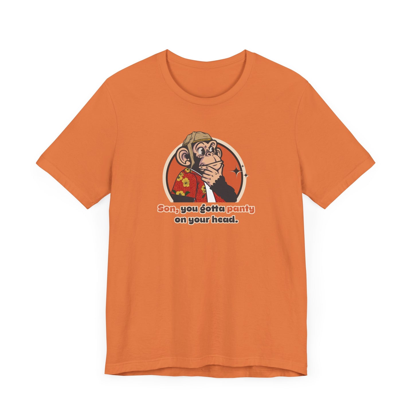 “Son...you gotta panty on your head" Throwback Jack Vintage Movie Quote Graphic Tee Raising Arizona orange