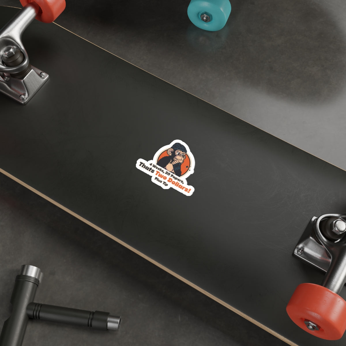 “Four Weeks, Twenty Papers” Throwback Jack Sticker Better Off Dead l skateboard