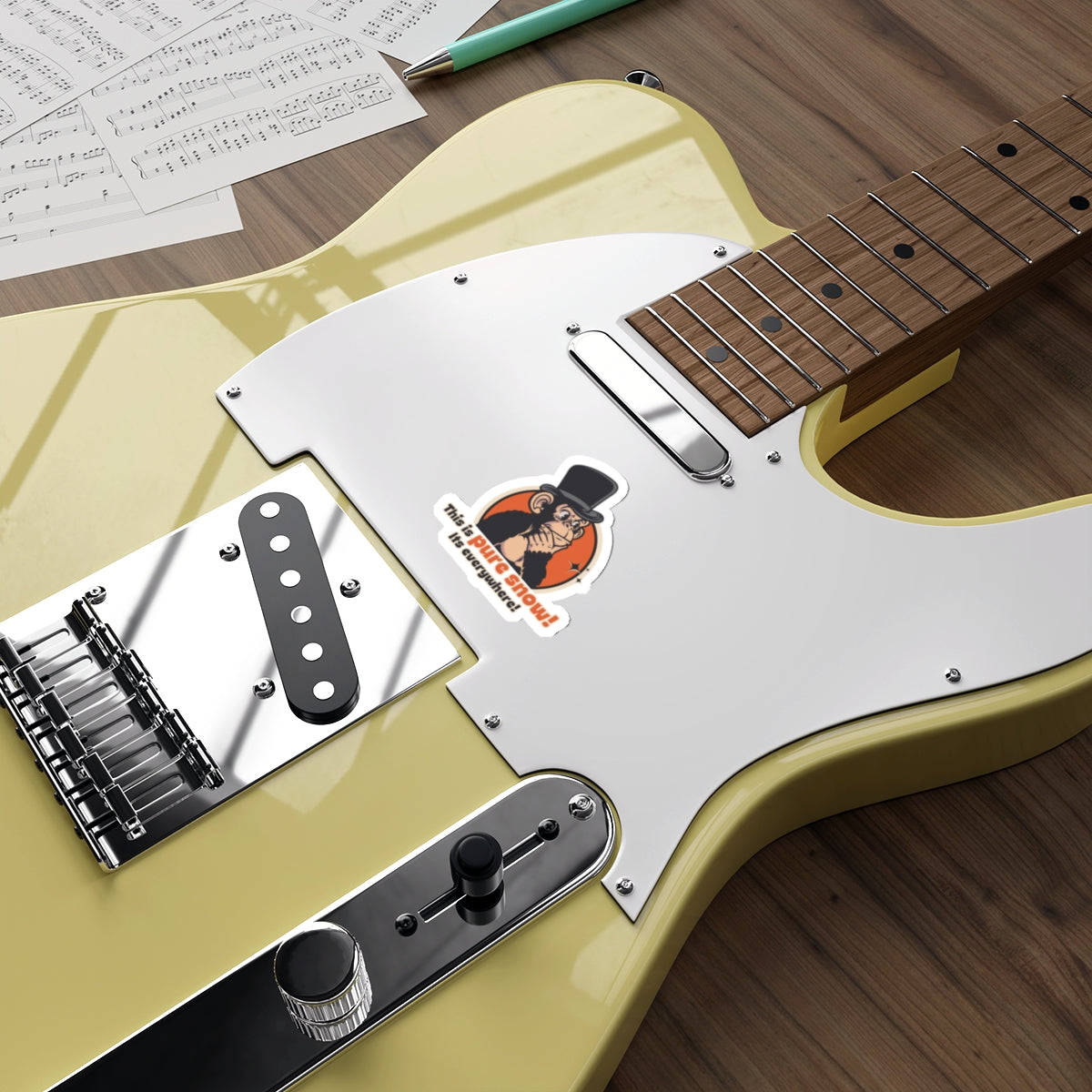“This Is Pure Snow!” Throwback Jack vintage movie quoteSticker Better Off Dead L guitar