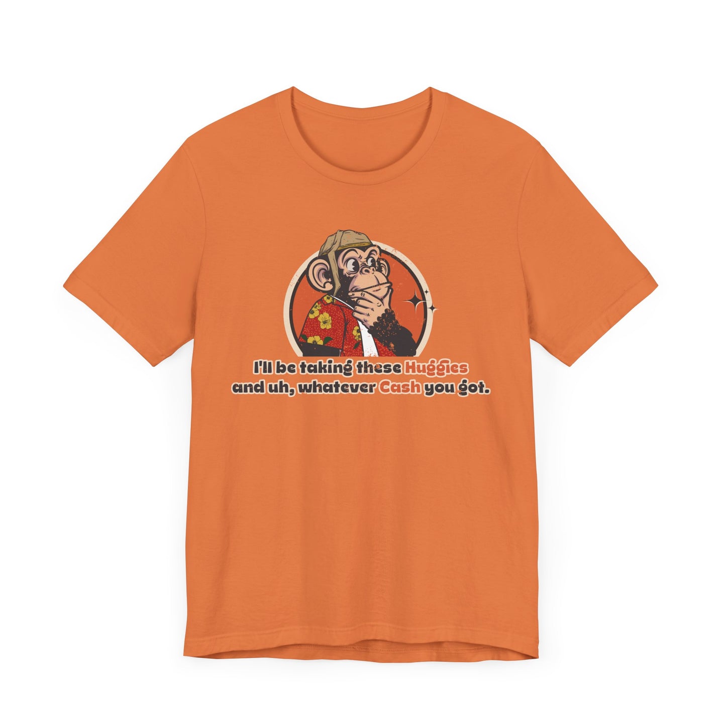 “I’ll Be Taking These Huggies” Throwback Jack vintage movie quote Graphic Tee Raising Arizona orange