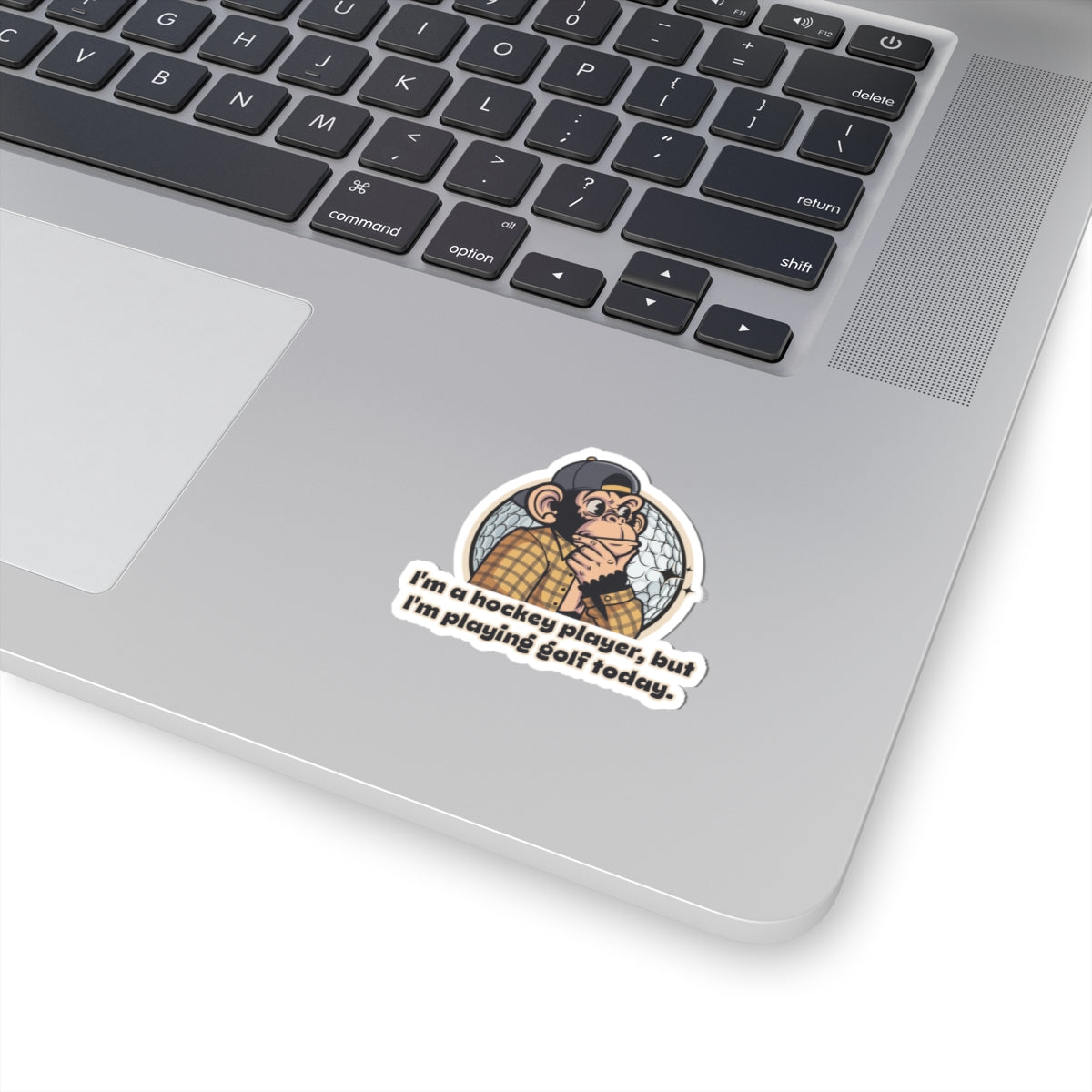 “Hi, I’m a Hockey Player, But I’m Playing Golf Today.” Throwback Jack Vintage Movie Quote Sticker Happy Gilmore S laptop