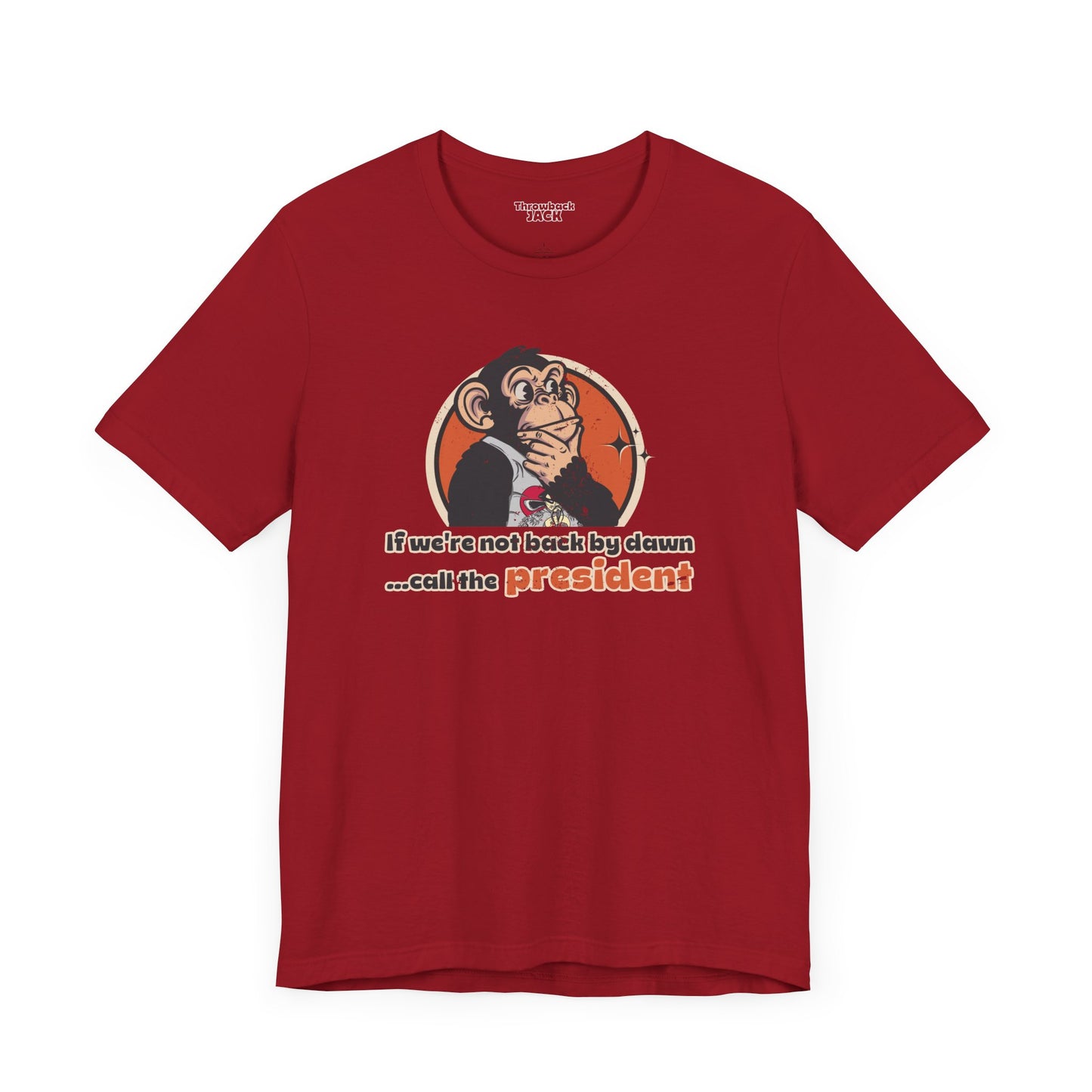 Call the President Throwback Jack Graphic Tee Inspired by Big Trouble in Little China red