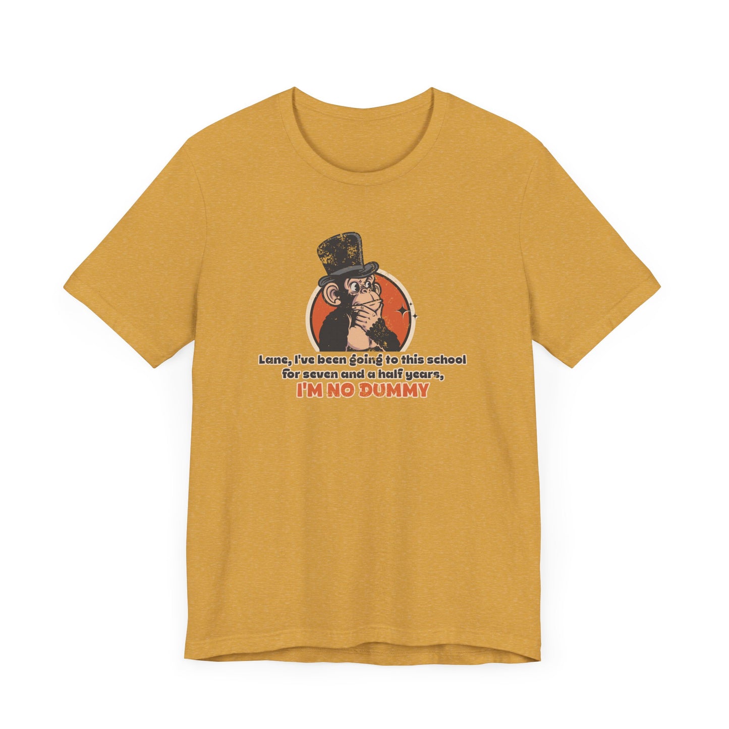 “I'm No Dummy” Throwback Jack Graphic Tee Better Off Dead yellow