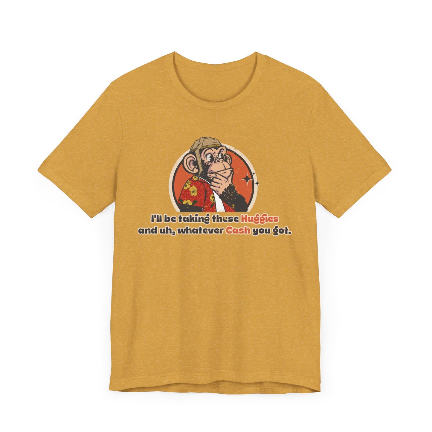 “I’ll Be Taking These Huggies” Throwback Jack vintage movie quote Graphic Tee Raising Arizona yellow