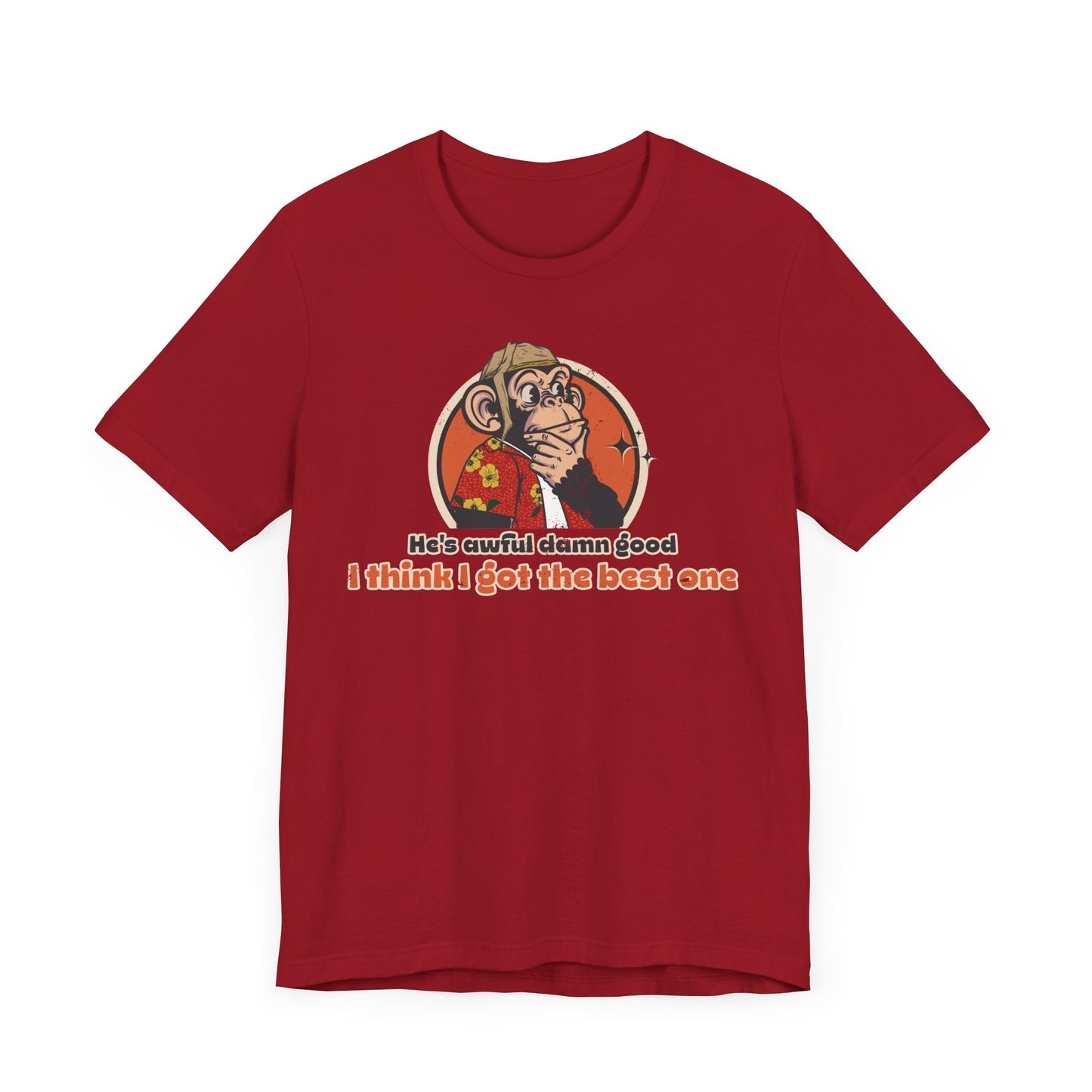 “He’s Awful Damn Good” Throwback Jack vintage movie quote Graphic Tee Raising Arizona Red