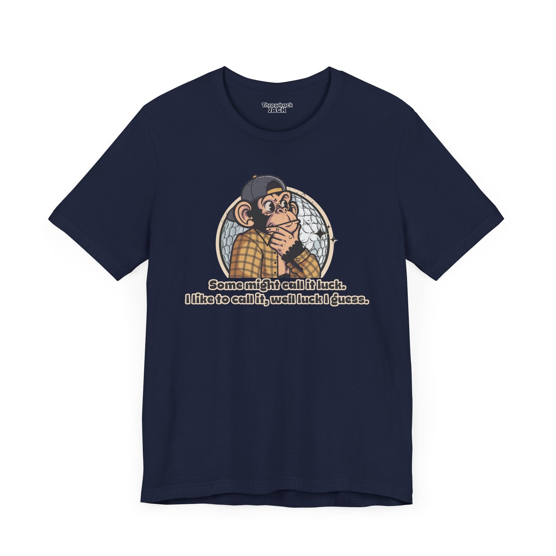 "Some Might Call It Luck…” Throwback Jack Vintage Movie Quote Graphic Tee Happy Gilmore blue