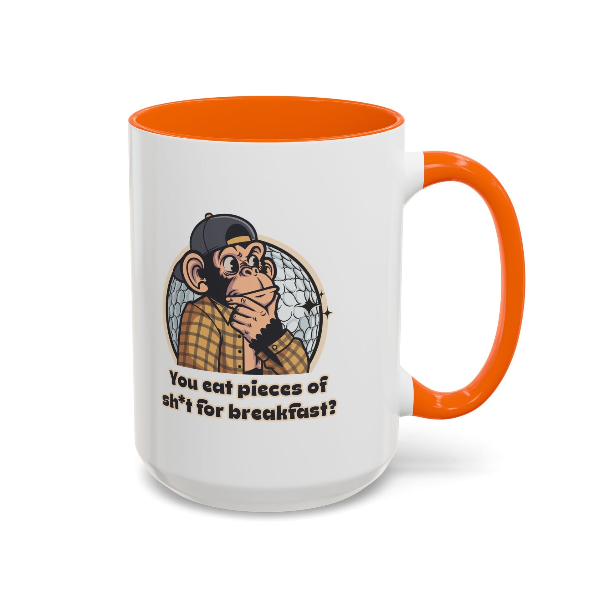 “I Eat Pieces of sh*t for Breakfast...” Throwback Jack Vintage Movie Quote Mug Happy Gilmore orange 1