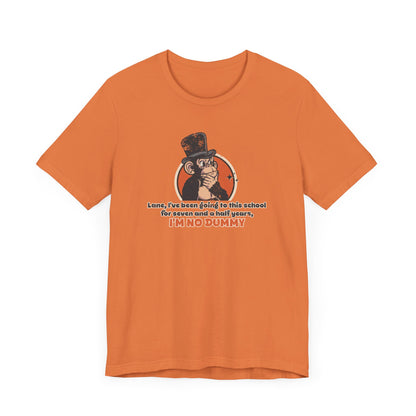 “I'm No Dummy” Throwback Jack Graphic Tee Better Off Dead orange