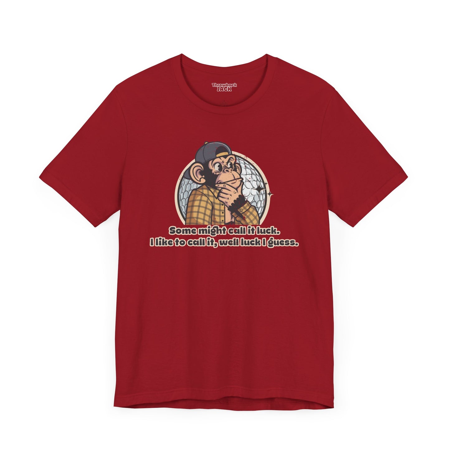 "Some Might Call It Luck…” Throwback Jack Vintage Movie Quote Graphic Tee Happy Gilmore red