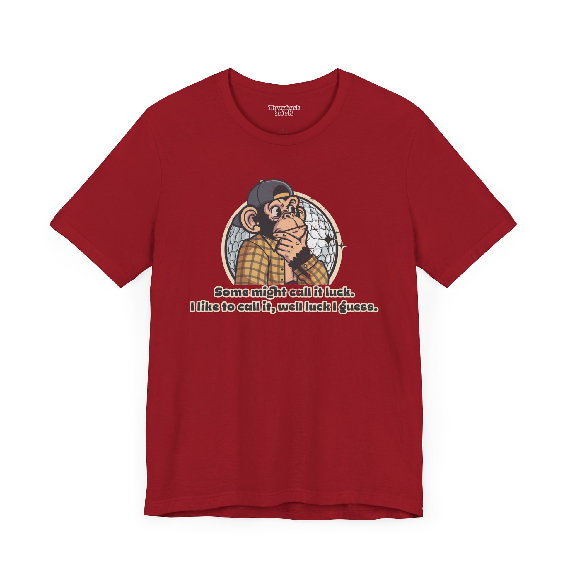 "Some Might Call It Luck…” Throwback Jack Vintage Movie Quote Graphic Tee Happy Gilmore red