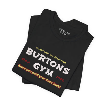 Folded Burton's gym Black Throwback Jack graphic t-shirt from Big Trouble in Little China