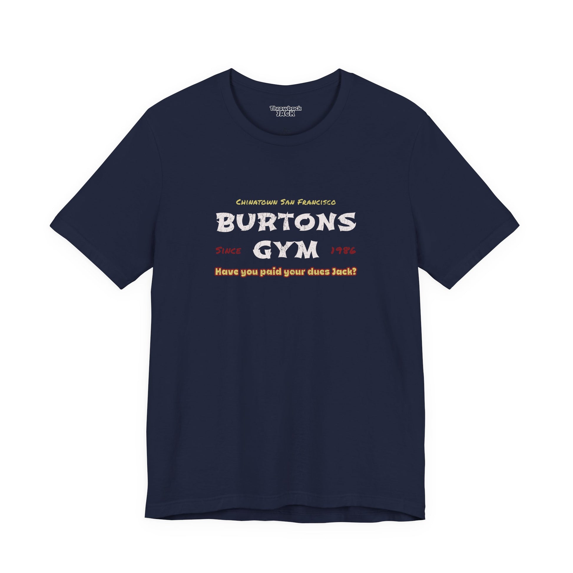 Burton's gym Blue Throwback Jack graphic t-shirt from Big Trouble in Little China
