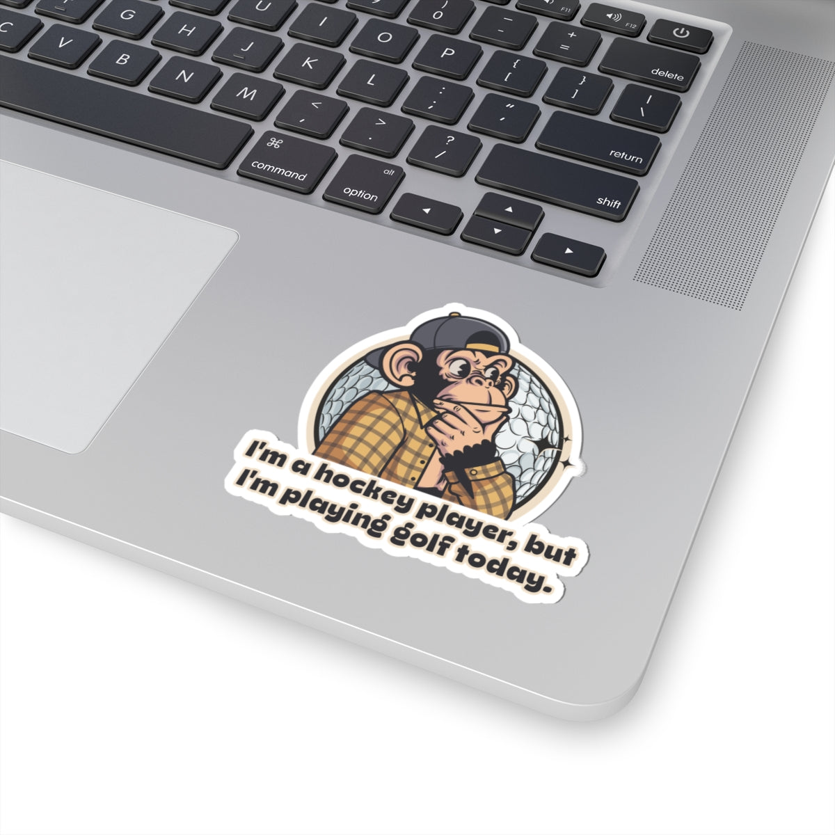 “Hi, I’m a Hockey Player, But I’m Playing Golf Today.” Throwback Jack Vintage Movie Quote Sticker Happy Gilmore L laptop