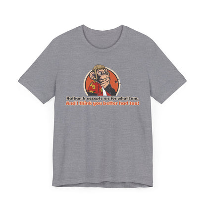 “Nathan Jr Accepts me for What I am” Throwback Jack Vintage Movie Quote Graphic Tee Raising Arizona silver
