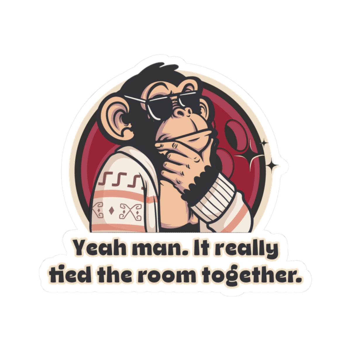 “It Really Tied the Room Together” Throwback Jack Vintage Movie Quote Sticker The Big Lebowski Small