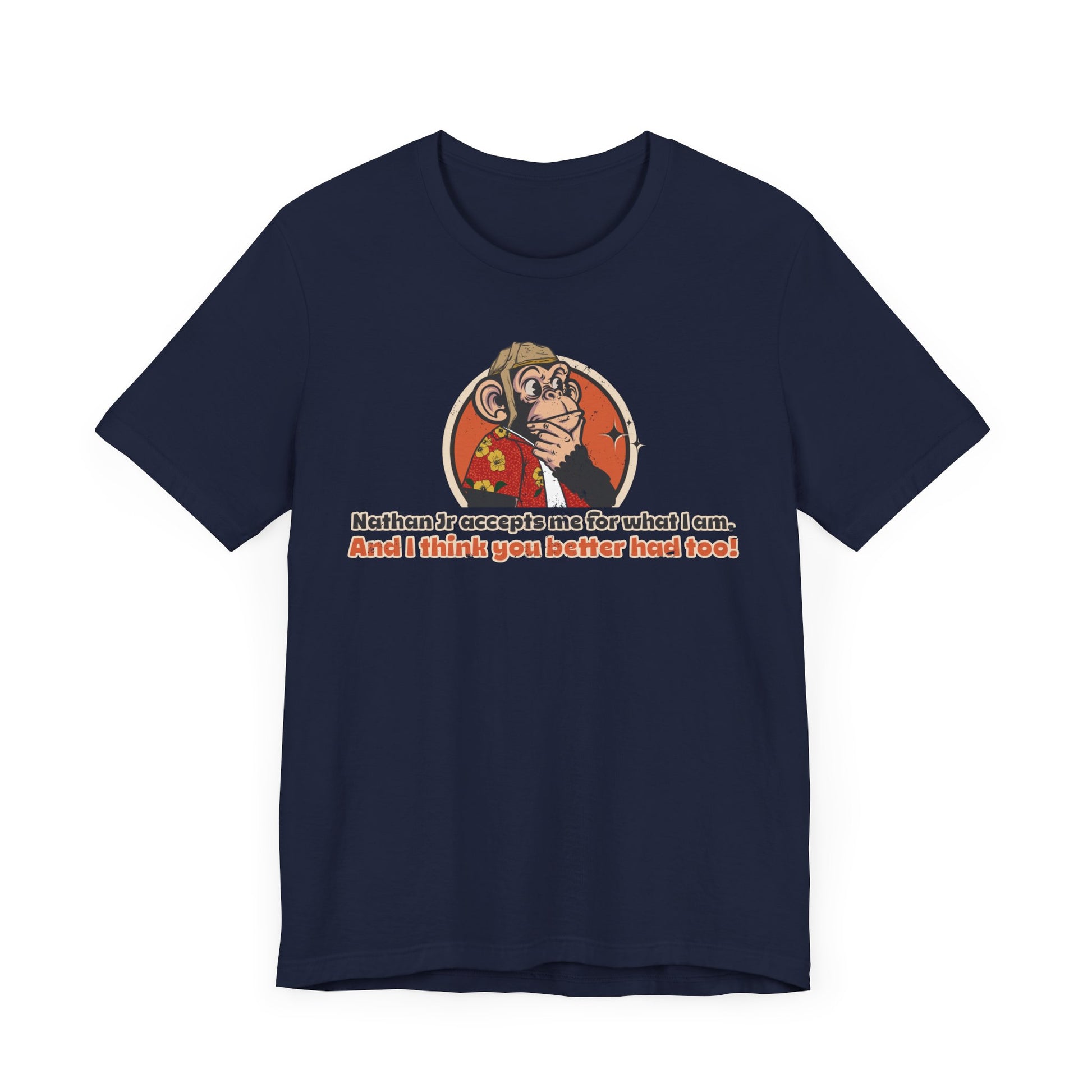 “Nathan Jr Accepts me for What I am” Throwback Jack Vintage Movie Quote Graphic Tee Raising Arizona blue