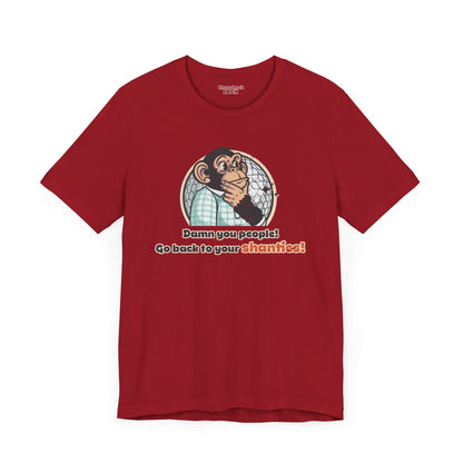 "Damn you people. Go back to your shanties” Throwback Jack Vintage Movie Quote Graphic Tee Inspired by Happy Gilmore red