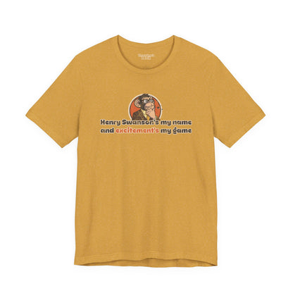 “Henry Swanson’s My Name, and Excitement’s My Game” Throwback Jack Graphic Tee Inspired by Big Trouble in Little China