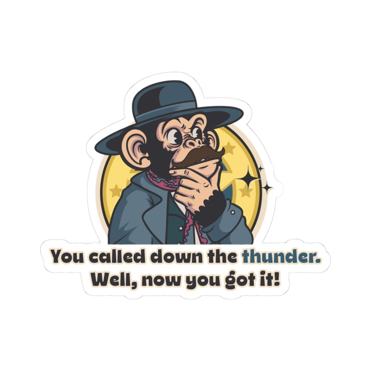 “Called Down the Thunder” Throwback Jack Sticker Inspired by Tombstone Large