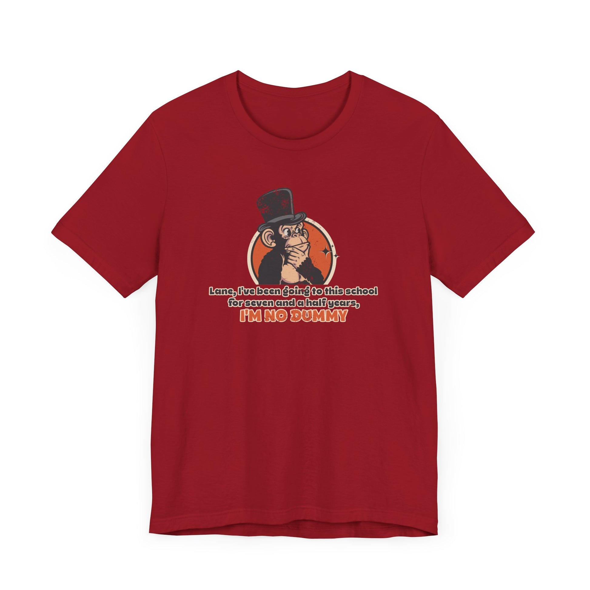“I'm No Dummy” Throwback Jack Graphic Tee Better Off Dead red