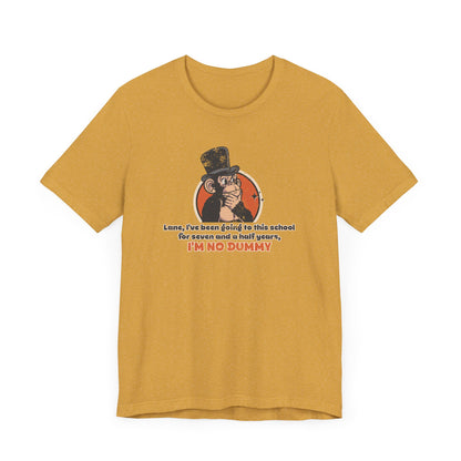 “I'm No Dummy” Throwback Jack Graphic Tee Better Off Dead yellow