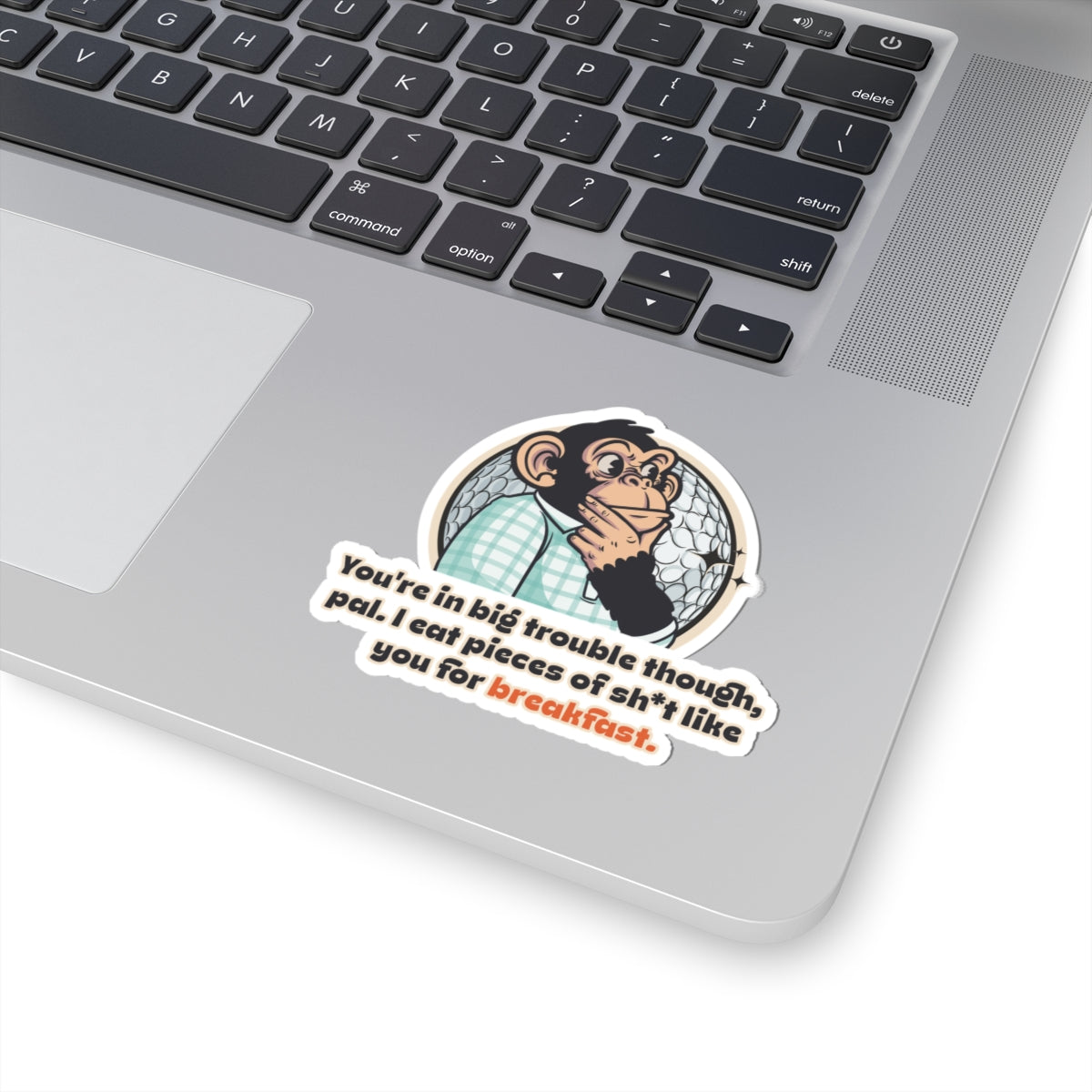 "You're in big trouble though, pal...” Throwback Jack Vintage Movie Quote Sticker Happy Gilmore L laptop