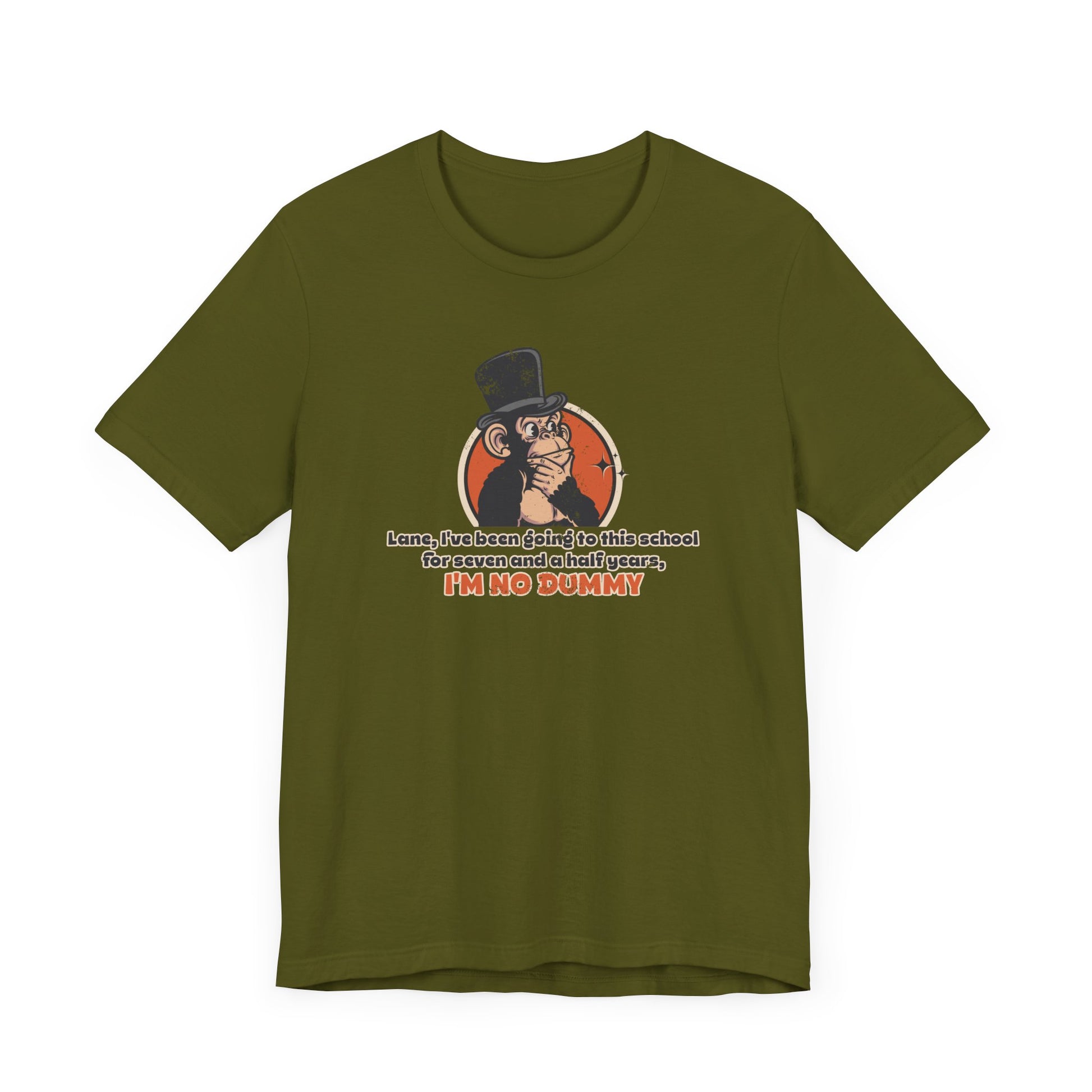 “I'm No Dummy” Throwback Jack Graphic Tee Better Off Dead green