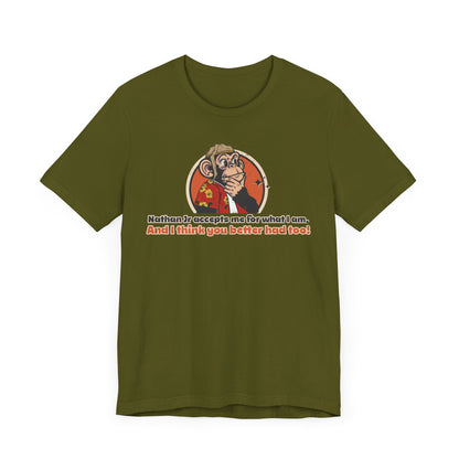 “Nathan Jr Accepts me for What I am” Throwback Jack Vintage Movie Quote Graphic Tee Raising Arizona green