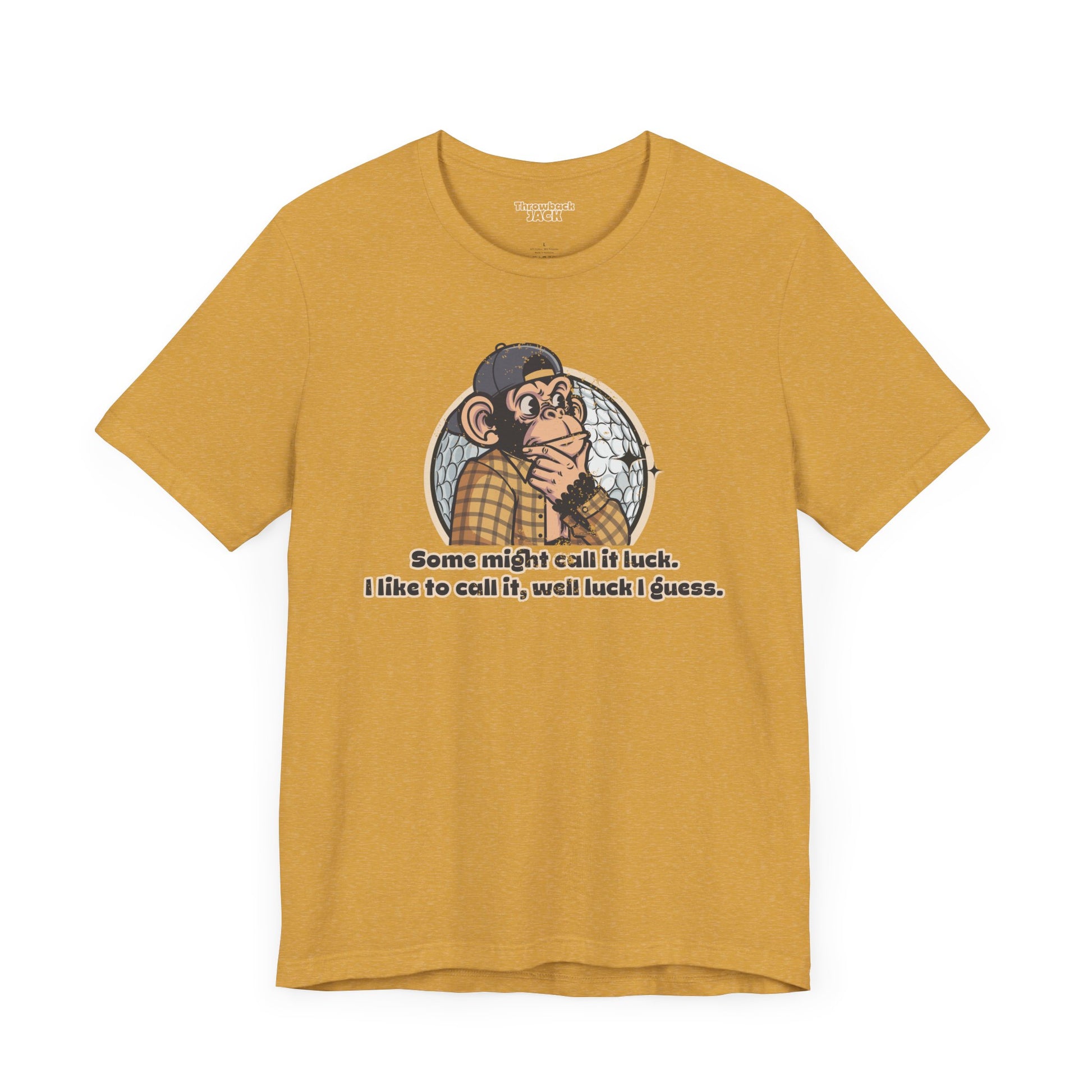 "Some Might Call It Luck…” Throwback Jack Vintage Movie Quote Graphic Tee Happy Gilmore yellow