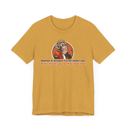 “Nathan Jr Accepts me for What I am” Throwback Jack Vintage Movie Quote Graphic Tee Raising Arizona yellow