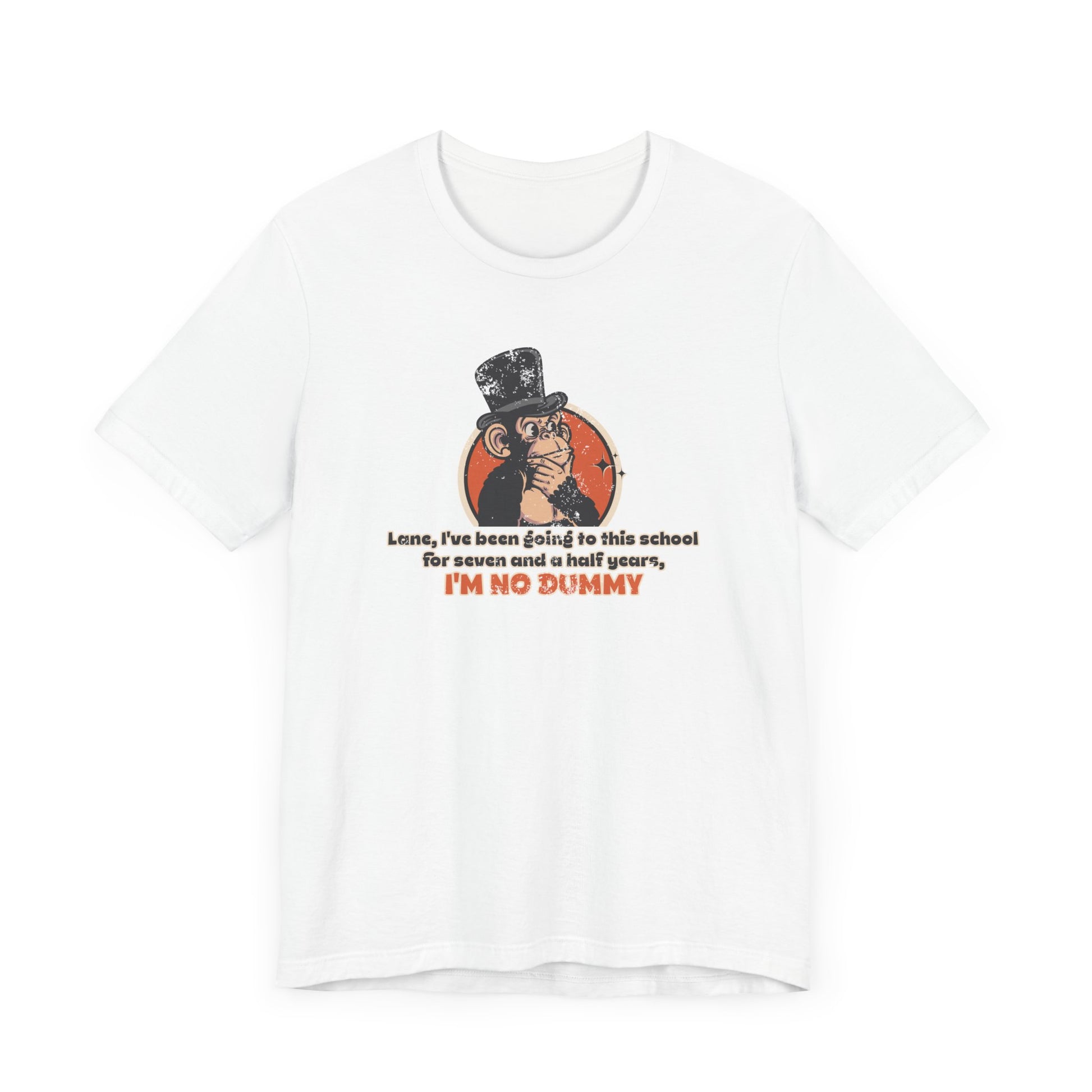 “I'm No Dummy” Throwback Jack Graphic Tee Better Off Dead white