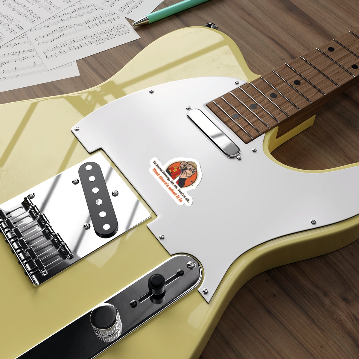 "That there's what it is” Throwback Jack Vintage Movie Quote Sticker Raising Arizona L guitar
