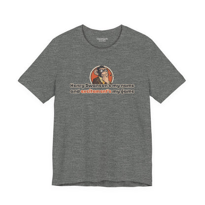 “Henry Swanson’s My Name, and Excitement’s My Game” Throwback Jack Graphic Tee Inspired by Big Trouble in Little China